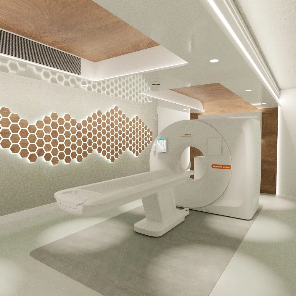 Mobiele CT-scan unit 3D render - foto Mike Tekst & Beeld