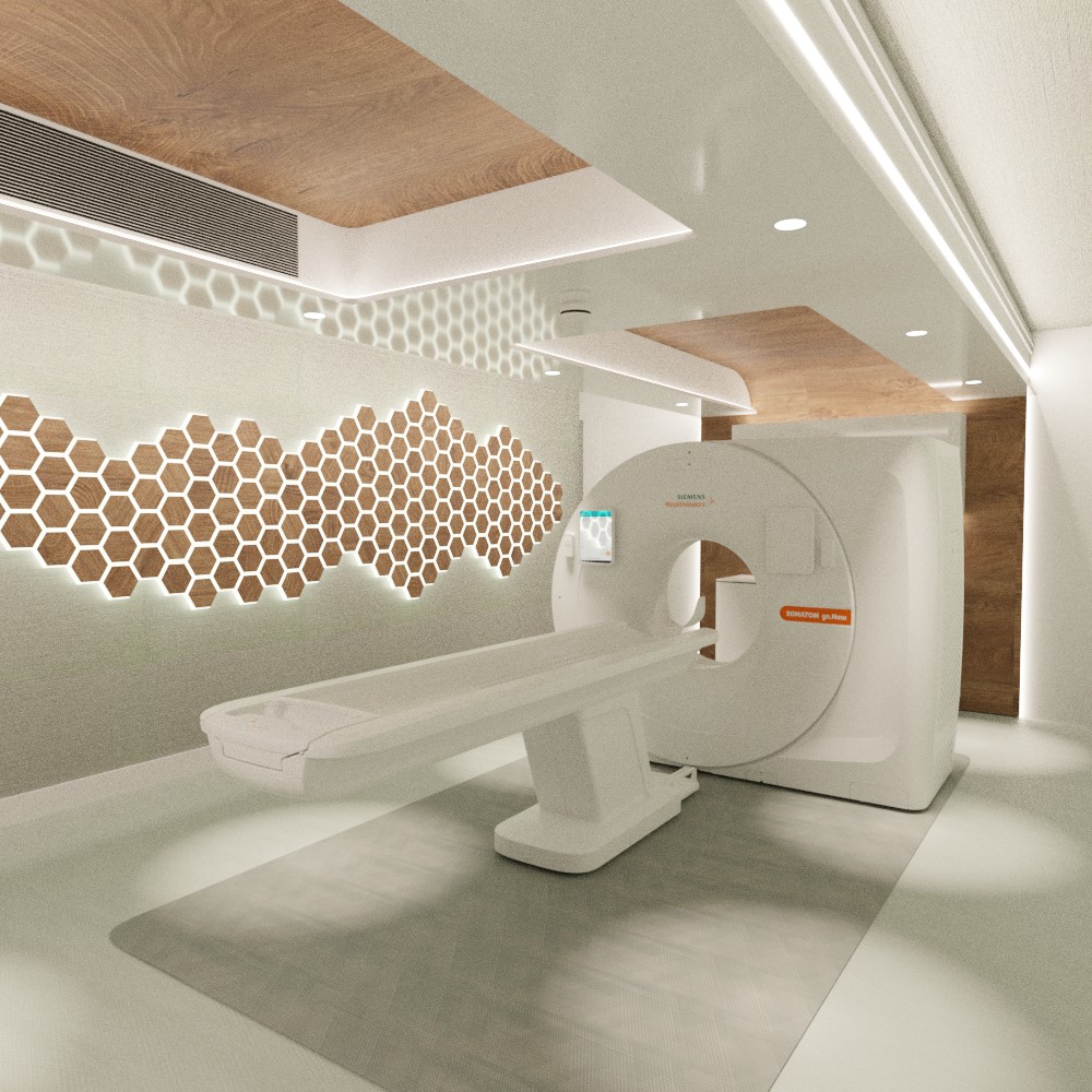 Mobiele CT-scan unit 3D render